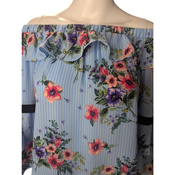 NWT Charming Charlie Top Womens Sz S Ruffle Trim Coquette Romantic Date Night - Picture 2 of 10